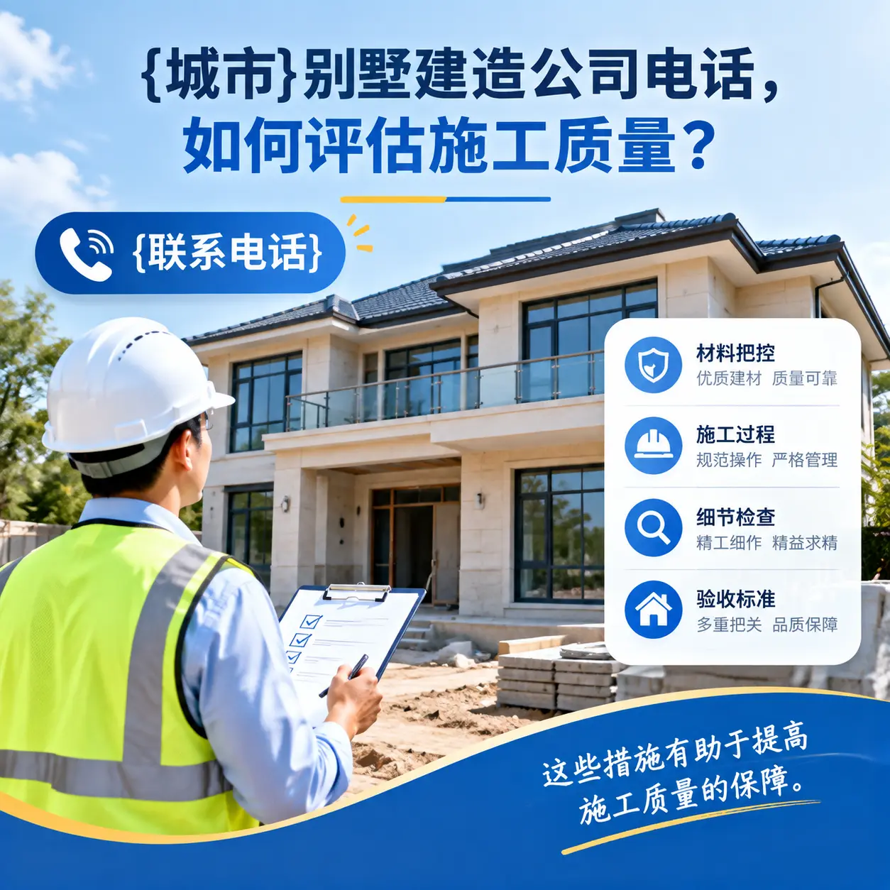 贞丰别墅建造公司电话,如何评估施工质量?